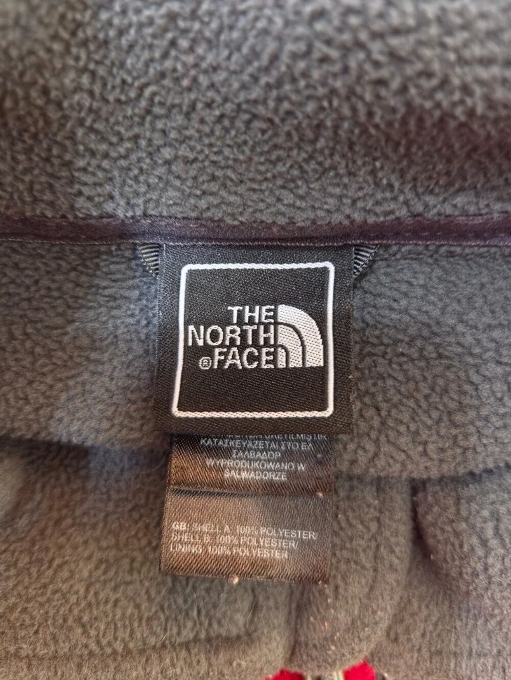 The North Face Full Zip Fleece Jacket Mens S Red Gray Hiking Outdoor Gorpcore
